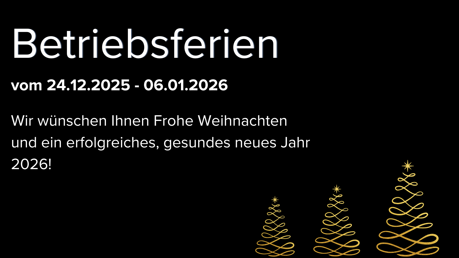 Weihnachten KERRES Betriebsferien